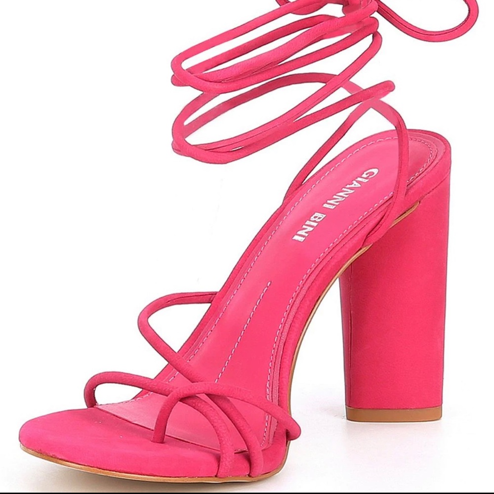 Gianni Bini strappy ankle wrap heels Pink Blossom Frayya